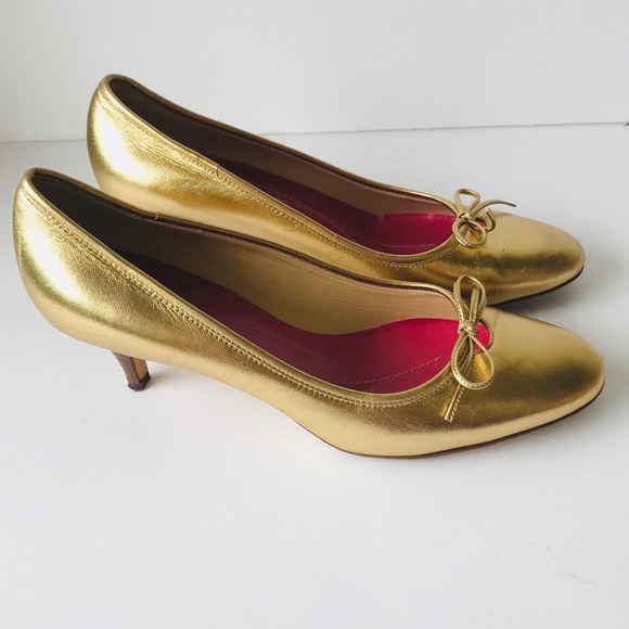 Kate spade Gold Leather Shoes Size 7B - Picture 4 of 8